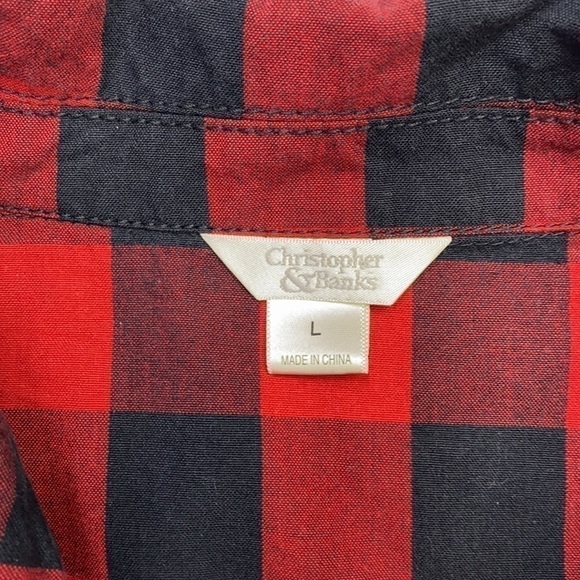 Christopher & Banks Buffalo Plaid Button Jacket - Picture 3 of 10